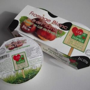 Fromage blanc sur lit de marron par 2