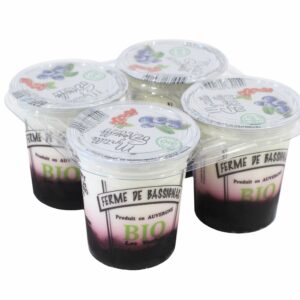 Yaourt BIO sur lit de confiture de myrtille groseille par 4*